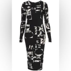 TopShop Letter Print Bodycon Dress